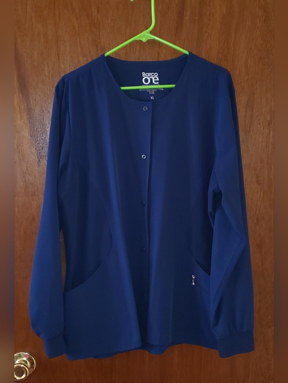 Barco One Navy Blue Snap-Front Scrub  Jacket Sz Xl EUC